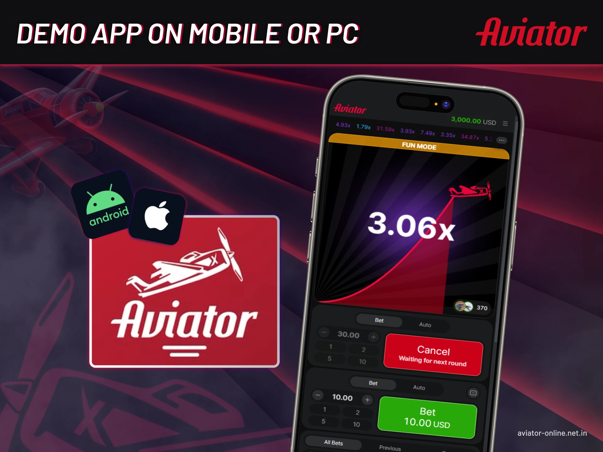 Download Aviator apk and play wherever you want.