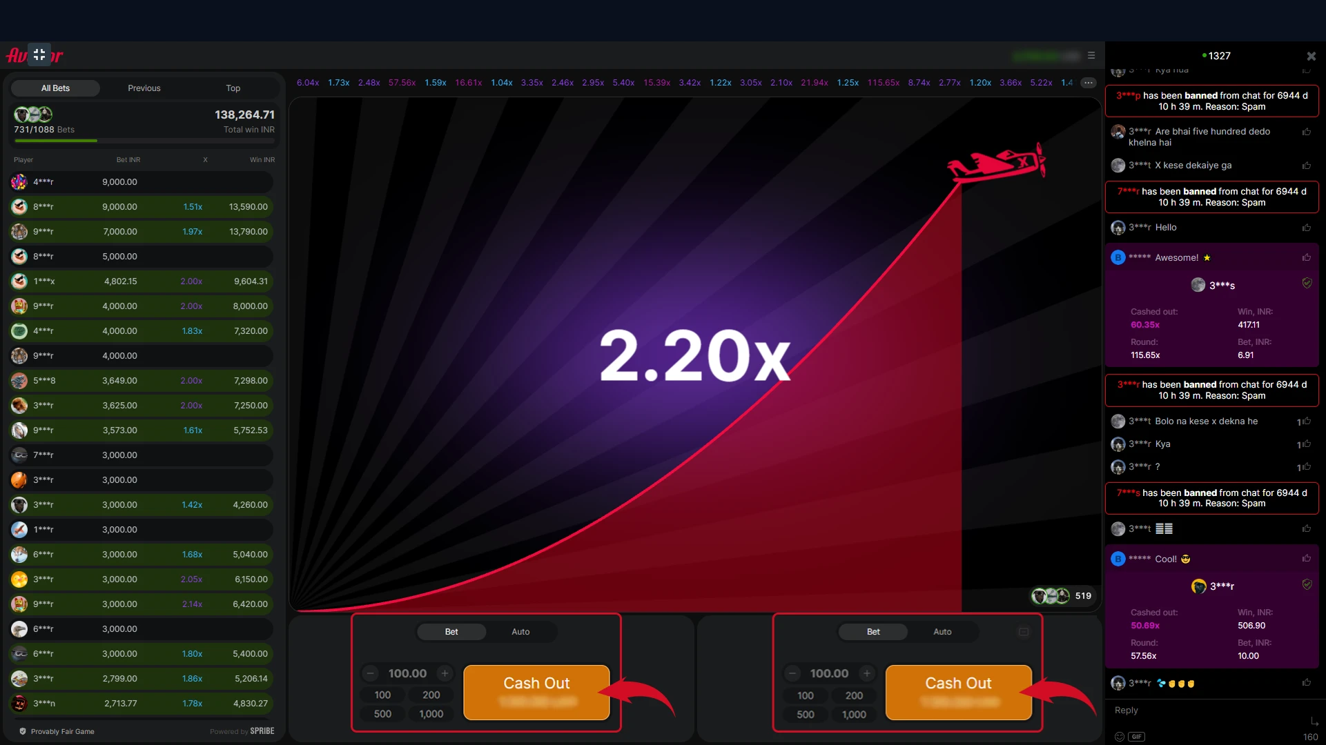 Keep an eye on the multiplier and cash out at the right time.