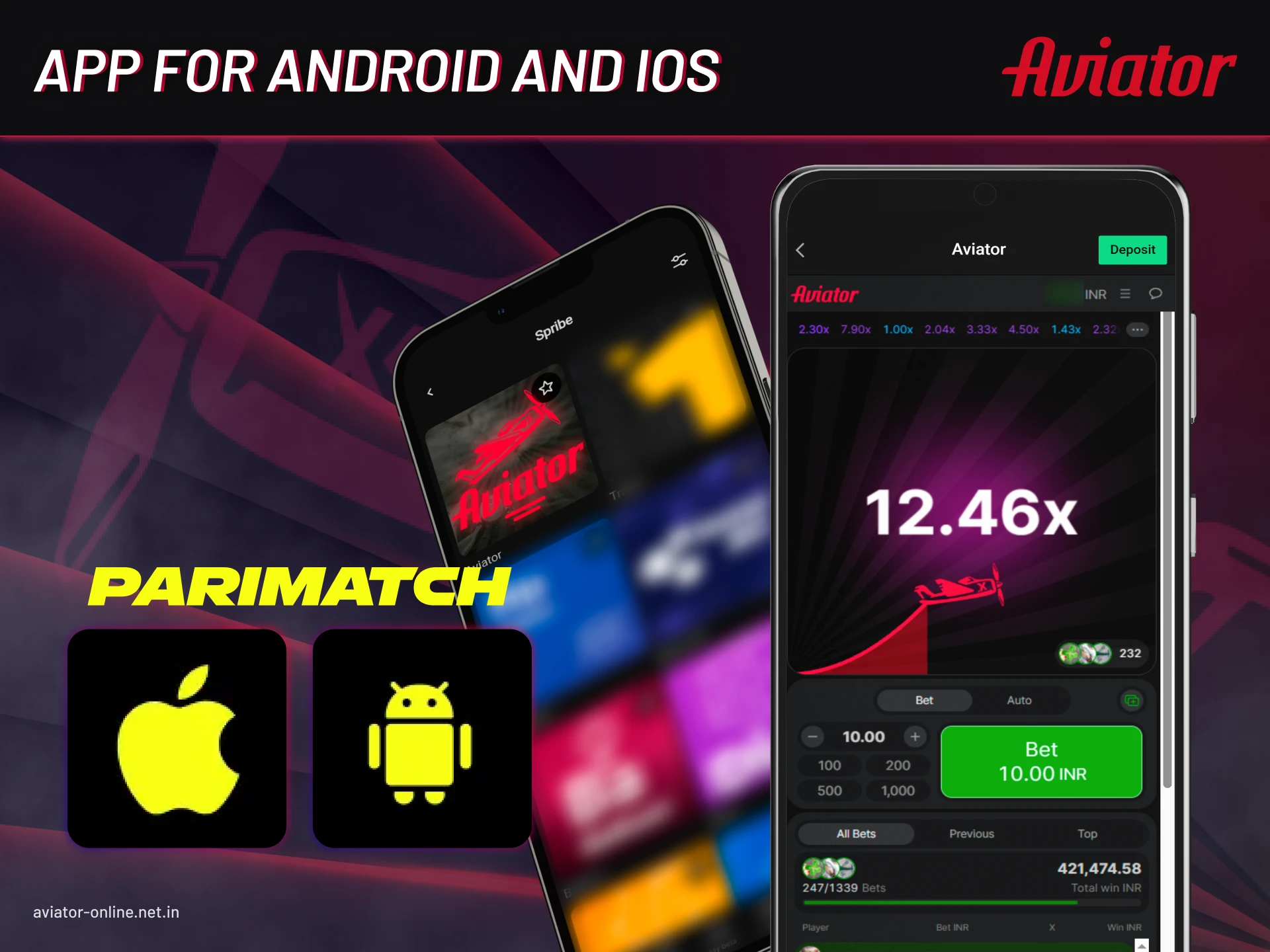 Play Aviator on Parimatch on your phone.